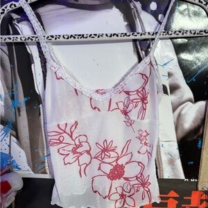 Floral Lace Trim Cami Top